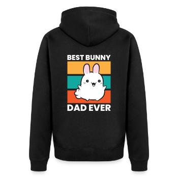 Meilleur papa jamais mignon Rabbit Papa - Veste à capuche bio Premium Unisexe - noir - Dos - Nico (187cm)