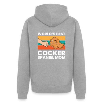 Meilleure maman Cocker Spaniel au monde - Veste à capuche bio Premium Unisexe - gris chiné - Dos - Nico (187cm)