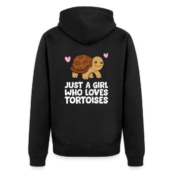 Just a Girl Who Loves Tortoises - Unisex Premium Organic Zip Hoodie - black - Back - Nico (187cm)