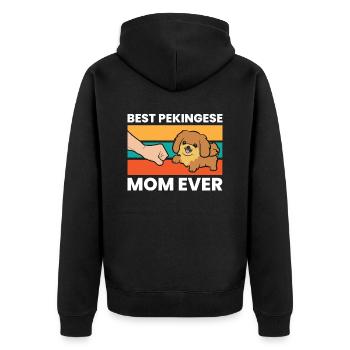 Best Pekingese Mom Ever - Unisex Premium Organic Zip Hoodie - black - Back - Nico (187cm)