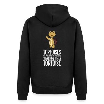 Tortoises Are Awesome. I'm Awesome Therefore I'm - Unisex Premium Organic Zip Hoodie - black - Back - Nico (187cm)