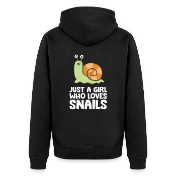 Just a Girl Who Loves Snails - Unisex Premium Organic Zip Hoodie - black - Back - Nico (187cm)