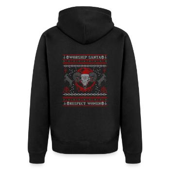 Adorer le Père Noël Respectez les femmes I Diable satanique - Veste à capuche bio Premium Unisexe - noir - Dos - Nico (187cm)