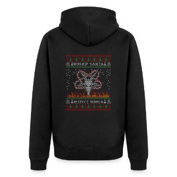 Adorer le Père Noël Respectez les femmesI Diable satanique - Veste à capuche bio Premium Unisexe - noir - Dos - Nico (187cm)