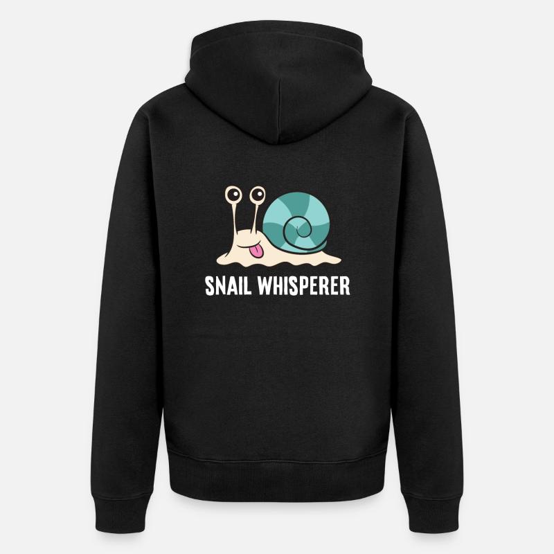 Escargot Whisperer Love Snails - Veste à capuche bio Premium Unisexe - noir