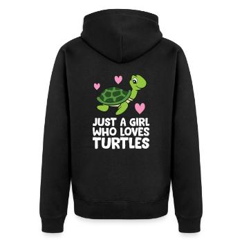 Just a Girl Who Loves Turtles - Unisex Premium Organic Zip Hoodie - black - Back - Nico (187cm)