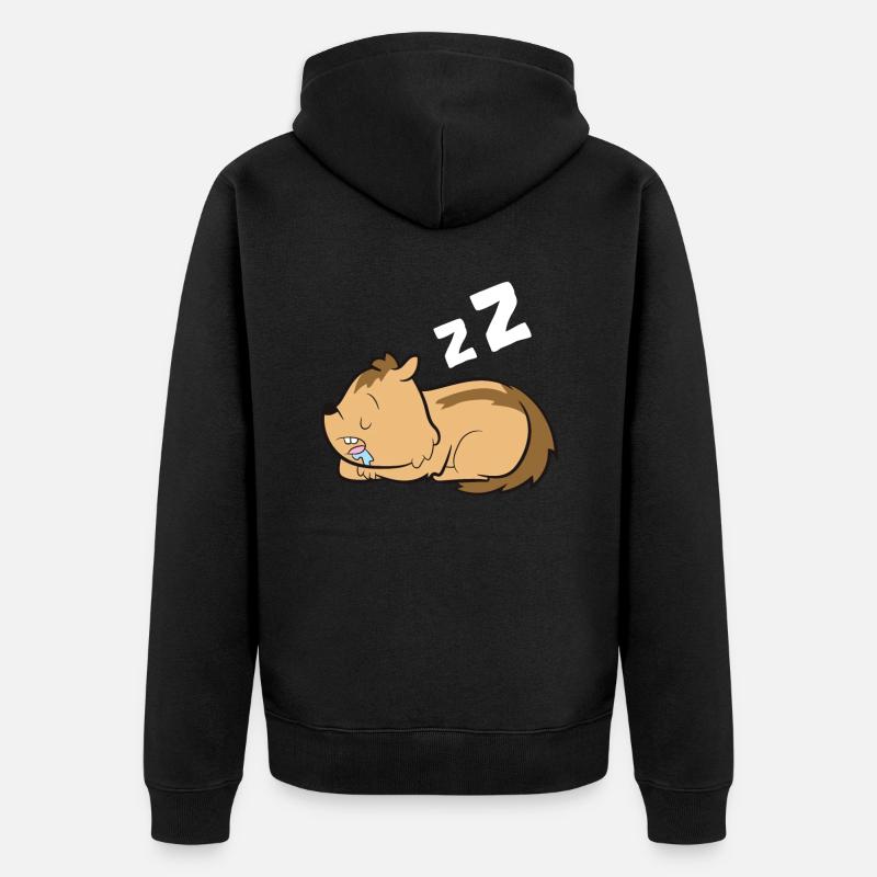 Chipmunk Tired Chipmunk Pajamas - Veste à capuche bio Premium Unisexe - noir