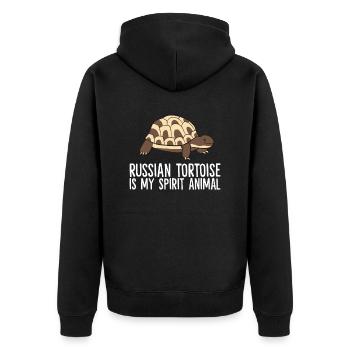 Russian Tortoise Is My Spirit Animal - Unisex Premium Organic Zip Hoodie - black - Back - Nico (187cm)