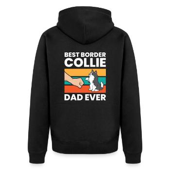 Best Border Collie Dad Ever - Unisex Premium Bio Zip Hoodie - Schwarz - Hinten - Nico (187cm)