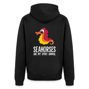 Les hippocampes sont mon âme animal Mignon - Veste à capuche bio Premium Unisexe - noir - Dos - Nico (187cm)