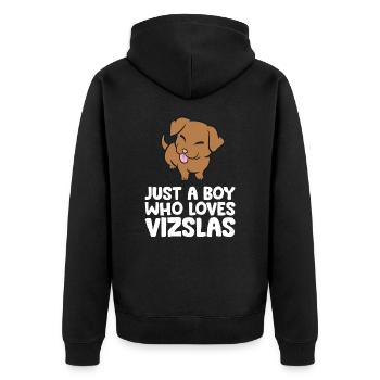Juste un garçon qui aime Vizslas - Veste à capuche bio Premium Unisexe - noir - Dos - Nico (187cm)
