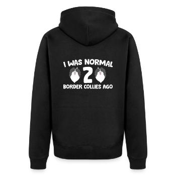 Border Collie Propriétaire J’étais normal 2 Border Collies - Veste à capuche bio Premium Unisexe - noir - Dos - Nico (187cm)