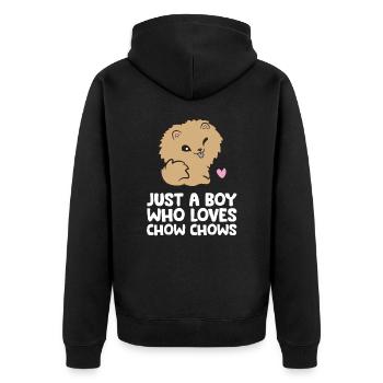 Juste un garçon qui aime Chow Chows - Veste à capuche bio Premium Unisexe - noir - Dos - Nico (187cm)