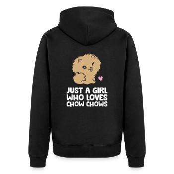 Juste une fille qui aime Chow Chows - Veste à capuche bio Premium Unisexe - noir - Dos - Nico (187cm)