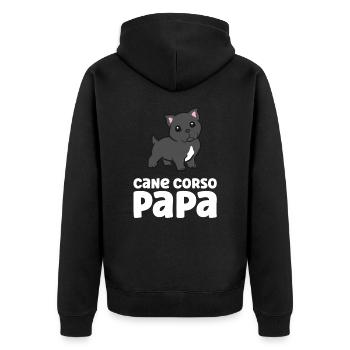 Cane Corso Dad Funny Cane Corso Dog - Unisex Premium Organic Zip Hoodie - black - Back - Nico (187cm)