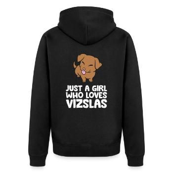 Juste une fille qui aime Vizslas - Veste à capuche bio Premium Unisexe - noir - Dos - Nico (187cm)