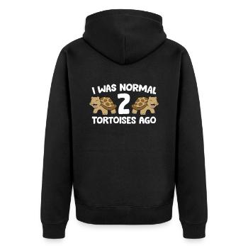 J’étais normalement drôle devant 2 tortues - Veste à capuche bio Premium Unisexe - noir - Dos - Nico (187cm)