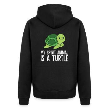 My Spirit Animal Is A Turtle Love Turtles - Unisex Premium Organic Zip Hoodie - black - Back - Nico (187cm)