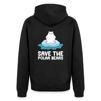 Arctic Polar Bear Save The Polar Bears - Unisex Premium Organic Zip Hoodie - black - Back - Nico (187cm)