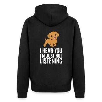 Je t’entends je n’écoute pas drôle de chien Vizsla - Veste à capuche bio Premium Unisexe - noir - Dos - Nico (187cm)