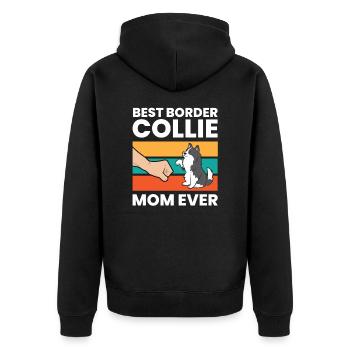Meilleure maman Border Collie de tous les temps - Veste à capuche bio Premium Unisexe - noir - Dos - Nico (187cm)