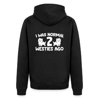 J’étais normal il y a 2 Westies parfait West Highland - Veste à capuche bio Premium Unisexe - noir - Dos - Nico (187cm)