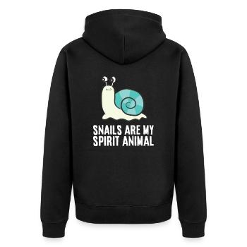 Schnecken sind mein Seelentier Kawaii Schnecke - Unisex Premium Bio Zip Hoodie - Schwarz - Hinten - Nico (187cm)