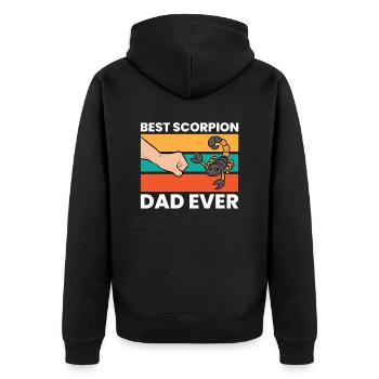 Best Scorpion Dad Ever - Unisex Premium Bio Zip Hoodie - Schwarz - Hinten - Nico (187cm)