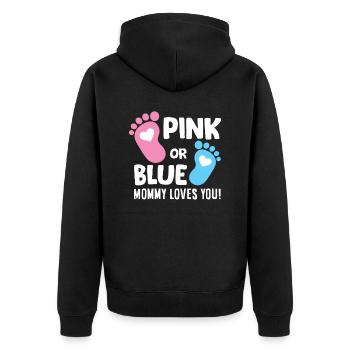 Sexe Révéler la grossesse Rose ou Bleu Maman aime - Veste à capuche bio Premium Unisexe - noir - Dos - Nico (187cm)