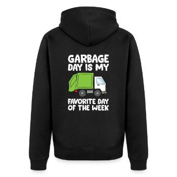 Le jour des ordures est mon jour préféré de la semaine - Veste à capuche bio Premium Unisexe - noir - Dos - Nico (187cm)