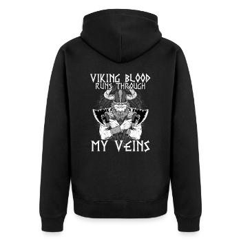 Le sang viking coule dans mes veines I Valhalla - Veste à capuche bio Premium Unisexe - noir - Dos - Nico (187cm)