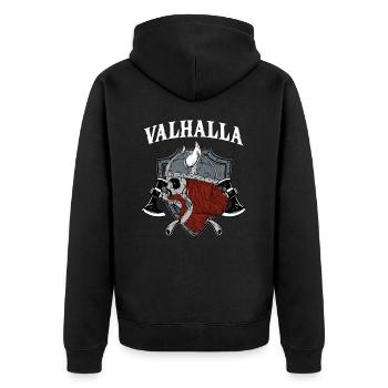 Valhalla I Guerrier Viking - Veste à capuche bio Premium Unisexe - noir - Dos - Nico (187cm)