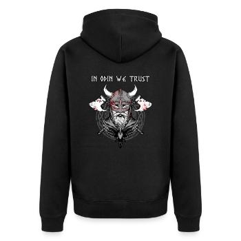 À Odin, nous faisons confiance à I Viking Warrior - Veste à capuche bio Premium Unisexe - noir - Dos - Nico (187cm)