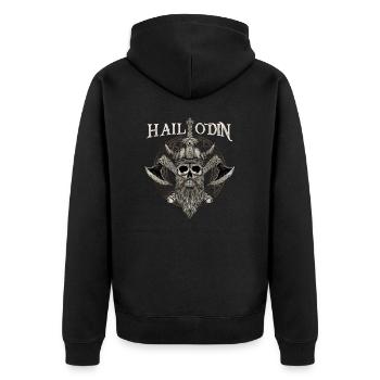 Je vous salue Odin I Guerrier Viking - Veste à capuche bio Premium Unisexe - noir - Dos - Nico (187cm)