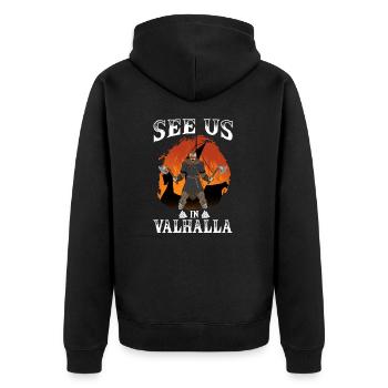 Rendez-vous à Valhalla I Valhalla Viking - Veste à capuche bio Premium Unisexe - noir - Dos - Nico (187cm)