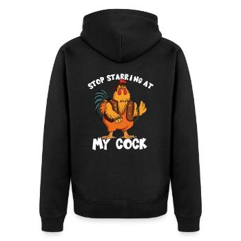 Arrête de jouer à ma bite I Farmer Farmer Funny - Veste à capuche bio Premium Unisexe - noir - Dos - Nico (187cm)