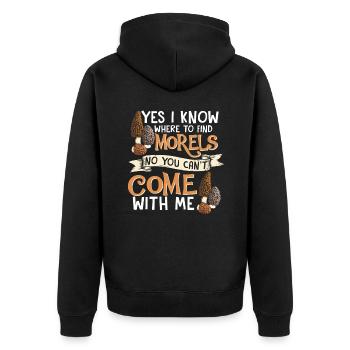 Yes i know where to find the Morels I Schwammerl - Unisex Premium Bio Zip Hoodie - Schwarz - Hinten - Nico (187cm)
