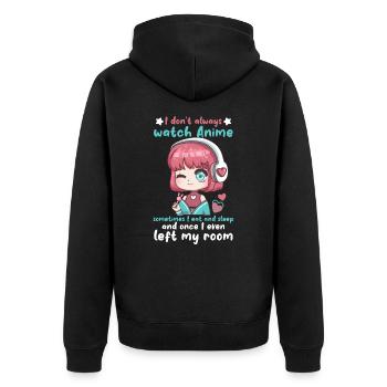 Je ne regarde pas toujours l’anime I cute Chibi Kawaii - Veste à capuche bio Premium Unisexe - noir - Dos - Nico (187cm)