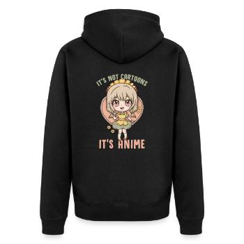 It's Not Cartoons It's Anime I Kawaii Otaku Girl - Unisex Premium Bio Zip Hoodie - Schwarz - Hinten - Nico (187cm)