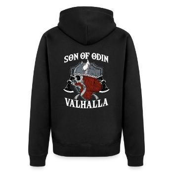 Fils d’Odin Valhalla I Mythologie Viking - Veste à capuche bio Premium Unisexe - noir - Dos - Nico (187cm)