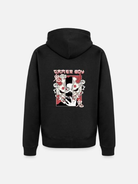 ANIME BOYS2 GAMERBOY - Unisex Premium Organic Zip Hoodie - black
