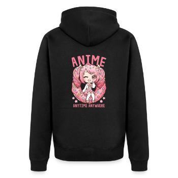 17391664892240580 avant - Veste à capuche bio Premium Unisexe - noir - Dos - Nico (187cm)