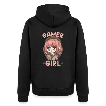 46201669382748996 avant - Veste à capuche bio Premium Unisexe - noir - Dos - Nico (187cm)