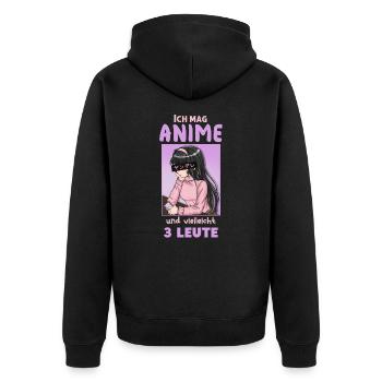 front 23881646816988515 - Unisex Premium Bio Zip Hoodie - Schwarz - Hinten - Nico (187cm)