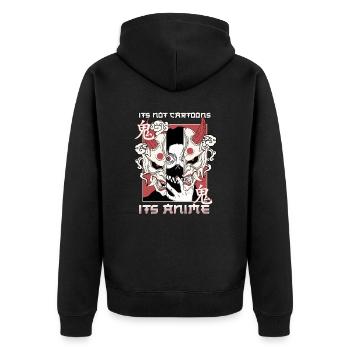 ANIME BOYS2 ITSNORCARTOONSITANIME - Unisex Premium Organic Zip Hoodie - black - Back - Nico (187cm)