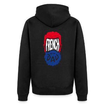 French Dad - Unisex Premium Bio Zip Hoodie - Schwarz - Hinten - Nico (187cm)