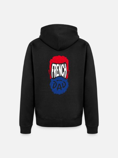 French Dad - Unisex Premium Organic Zip Hoodie - black