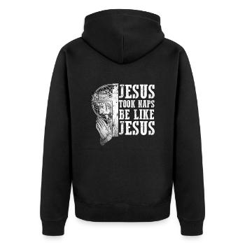 Jésus a fait des siestes comme Jésus I Dieu chrétien - Veste à capuche bio Premium Unisexe - noir - Dos - Nico (187cm)