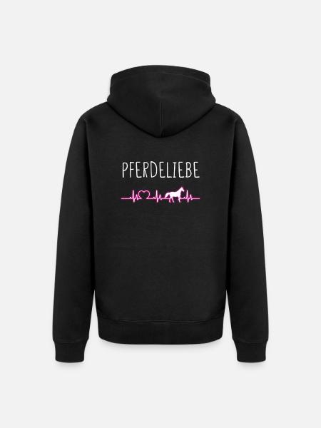 HEARTBEATPFERDELIEBE - Unisex Premium Organic Zip Hoodie - black