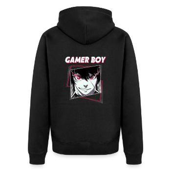 ANIME BOYS3 GAMERBOY - Unisex Premium Organic Zip Hoodie - black - Back - Nico (187cm)